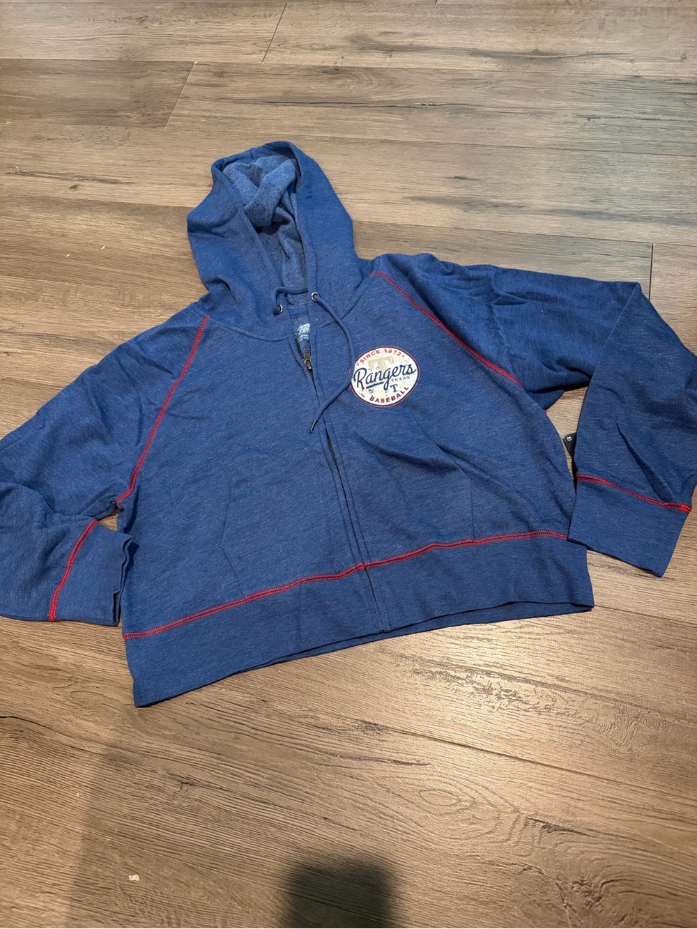 Womens Texas Rangers Short Hoodie Size L
